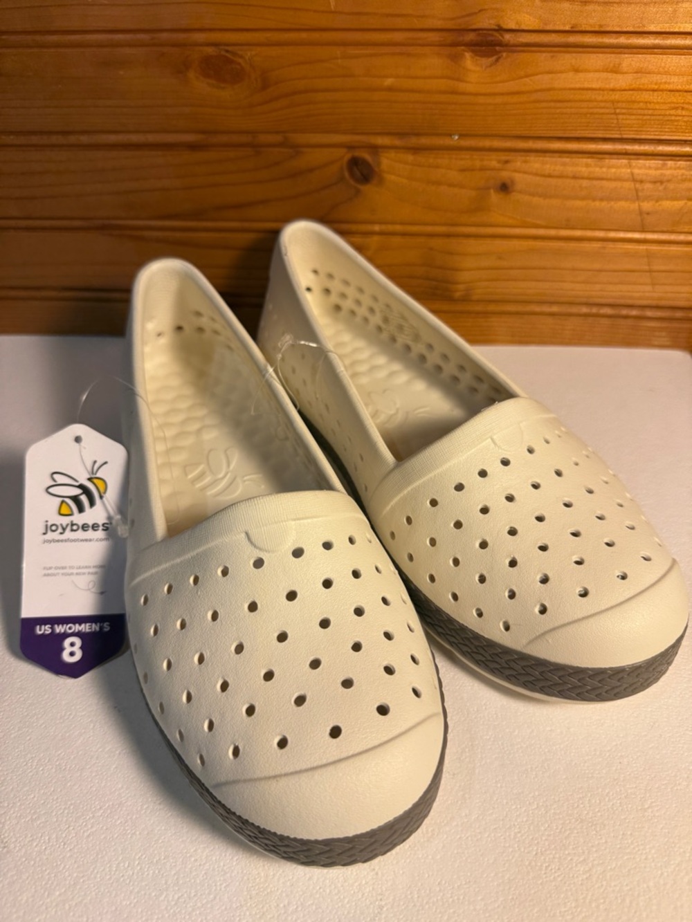 Joybees Women's espadrille bone pewter Slip-On Perforated Comfort Flats